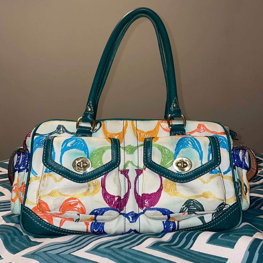 Scribbled multi-color Coach.